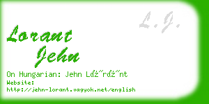 lorant jehn business card
